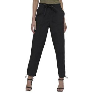 Black Drawstring Utility Jogger Pants - Women
